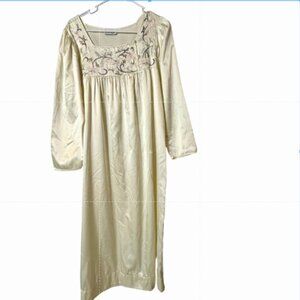 Vintage 80s Natori Satin Granny Nightgown